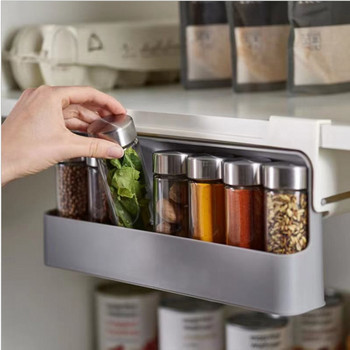 Кухненски самозалепващ се стенен рафт Северен рафт Буркан за подправки Стойка за съхранение Инвентар на домакински кухненски консумативи
