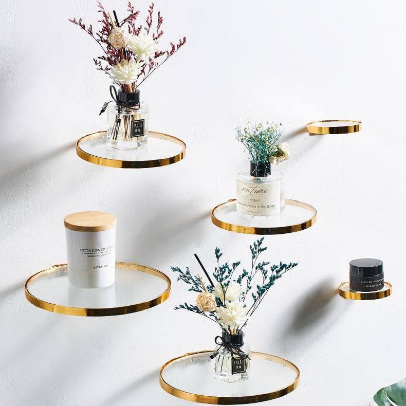 Lebegő polcok fali vitrinhez Polc fali polcok Dekoratív fali akasztós dekoráció Lakásdekoráció Nordic Fém Modern Üveg