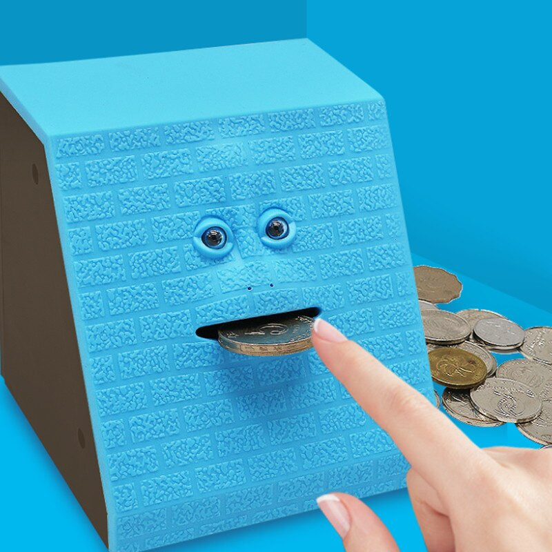 1 db 3 színű Vicces arc, pénztartó edény, pénzevés, érme bankdoboz, bolondok napi kreatív automatikus megtakarítás arcbank játék újdonság gyerekajándék SW
