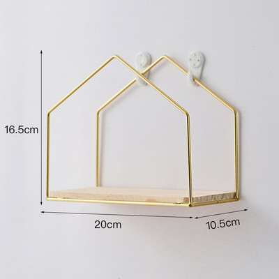 Nordic Style Small Rack Nappali Étkező Dekorációs Állvány Fal Otthoni Falra akasztó Fürdőszoba Tárolóállvány Fém dekor polcok