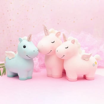 Χαριτωμένο Unicorn Piggy Bank Resin Cartoon Animal Money Box για παιδιά Δώρα Παιχνίδια Αξεσουάρ διακόσμησης σπιτιού