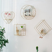 Nordic Ins Iron Art Rack siena Nemokama štampavimo laikymo lentyna Svetainės kambarys Miegamojo siena Namų dekoravimo stovas Home Decore