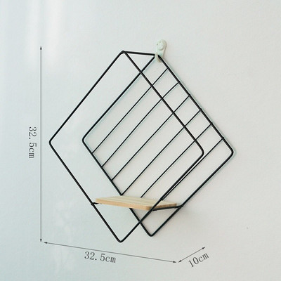 Nordic Ins Iron Art Rack siena Nemokama štampavimo laikymo lentyna Svetainės kambarys Miegamojo siena Namų dekoravimo stovas Home Decore