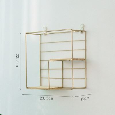 Nordic Ins Iron Art Rack siena Nemokama štampavimo laikymo lentyna Svetainės kambarys Miegamojo siena Namų dekoravimo stovas Home Decore