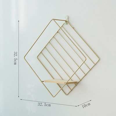 Nordic Ins Iron Art Rack siena Nemokama štampavimo laikymo lentyna Svetainės kambarys Miegamojo siena Namų dekoravimo stovas Home Decore