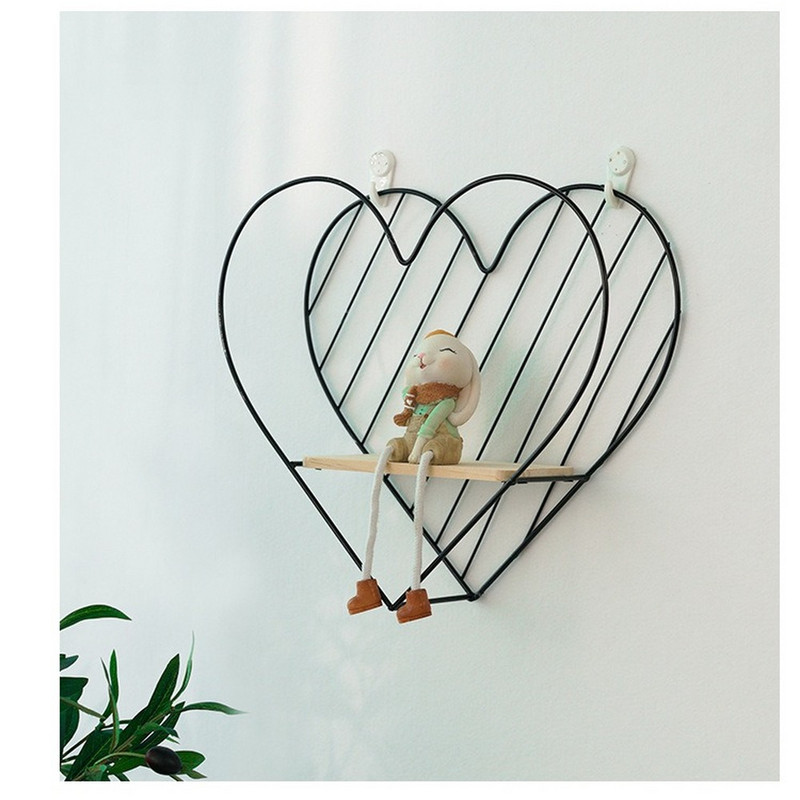 Nordic Ins Iron Art Rack siena Nemokama štampavimo laikymo lentyna Svetainės kambarys Miegamojo siena Namų dekoravimo stovas Home Decore