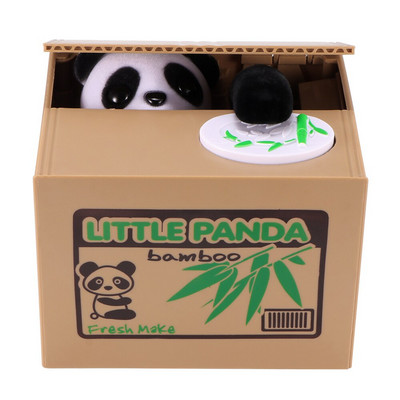 Panda macskák tolvajpénzes dobozok játék malacperselyek ajándék gyerekeknek pénzes dobozok, automata lopott érme malacpersely, pénztartó doboz, pénztartó