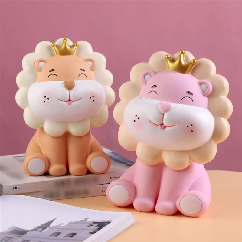 Lions Money Bank Vinilinis monetų bankas Vaikai Mieli Piggy Banks Namų dekoravimas Gyvūnų Figūrėlės Taupymo dėžutė Gimtadienio dovanoms
