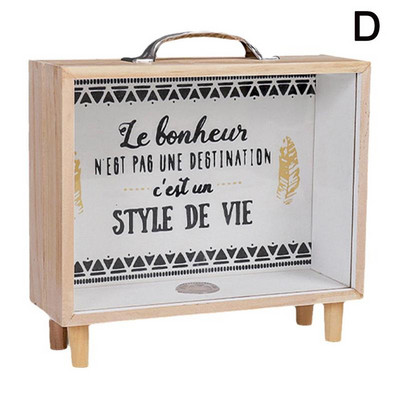 Noutate Pușculiță din Lemn Ștampila Transparentă pentru Monede Banca Anului Bani Nouă Colectare Monede Cadou Copii Salvare Decorare Deskto Y1W2