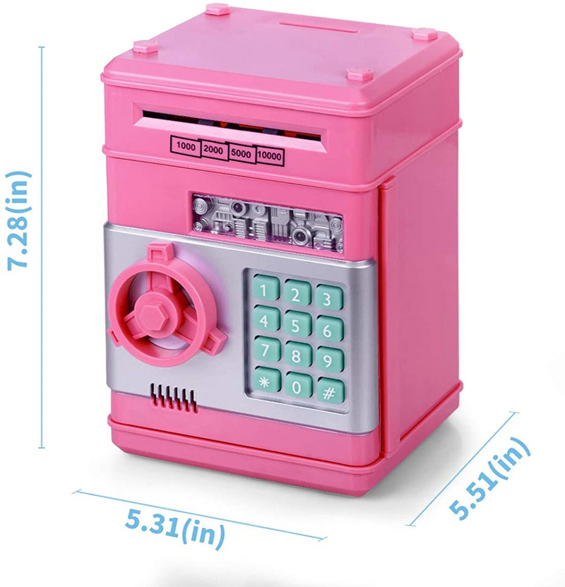 Elektroninis Piggy Bank bankomatas Slaptažodis Pinigų dėžutė Grynųjų pinigų taupymas Bankomato banko seifas Automatinis slinkties popierinis banknotas Vaikų gimtadienio dovana