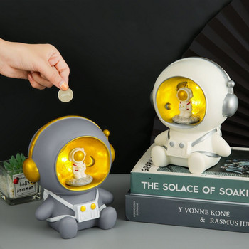 Creative Night Light Spaceman Piggy Bank Unbreakable Παιδιά Παιδιά Χρήματα Κέρμα αποθήκευσης Βάζου Κουτί για γενέθλια Δώρα Παιχνίδια