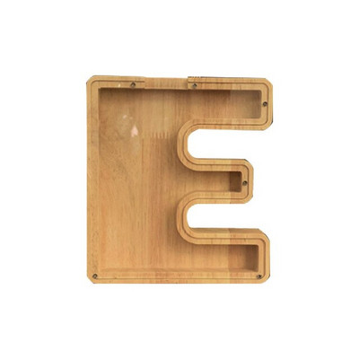 Piggy Bank Laiško formos pinigų dėžutė Medinė monetų taupymo dėžutė Monetų laikymo dėžutės Kūrybingos skaidrios darbastalio dekoro rankdarbių dovana