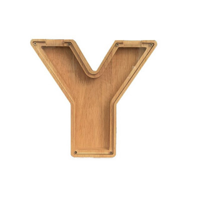 Piggy Bank Laiško formos pinigų dėžutė Medinė monetų taupymo dėžutė Monetų laikymo dėžutės Kūrybingos skaidrios darbastalio dekoro rankdarbių dovana