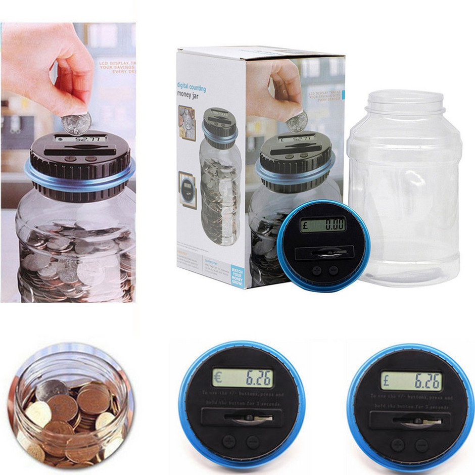 Badu.bg USD EURO GBP Касичка Електронна цифрова LCD кутия за спестяване ...