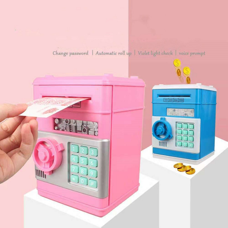 Elektroninis Piggy Bank seifas Pinigų dėžutės Vaikams bankomatas Slaptažodis Pinigų dėžutė Pinigų monetų taupymo dėžutė Bankomatas Kalėdų dovanos vaikams