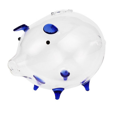 Pig Piggy Bank Κουτιά χρημάτων Κουμπί κερμάτων Χαριτωμένο διαφανές γυάλινο αναμνηστικό δώρο γενεθλίων για παιδιά Παιδιά