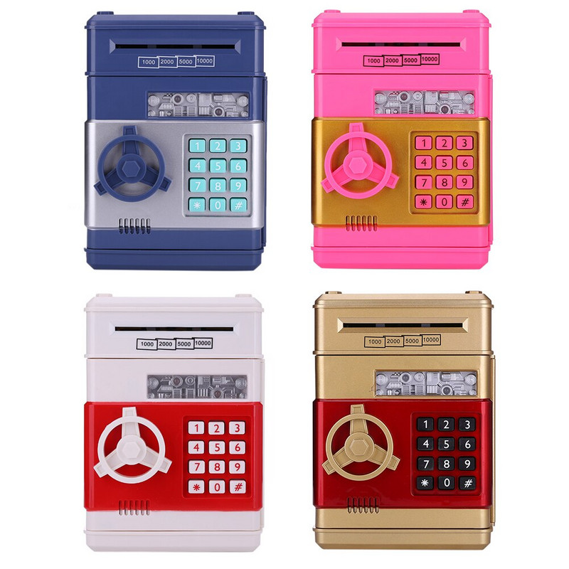 Elektronikus malacpersely-széf Pénzdobozok gyerekeknek ATM Jelszó Pénzdoboz Pénztárca, érme takarékdoboz ATM gép Karácsonyi ajándékok gyerekeknek
