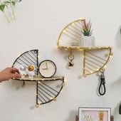 Iron Art Raft de depozitare din lemn, organizator pentru agățat pe perete, acasă, bucătărie, dormitor, sufragerie, suporturi pentru decorarea peretelui