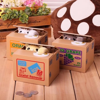 Panda Coin Box Kids Money Bank Automated Cat Thief Money Boxes Παιχνίδι δώρο για παιδιά Coin Piggy Money Saving Box