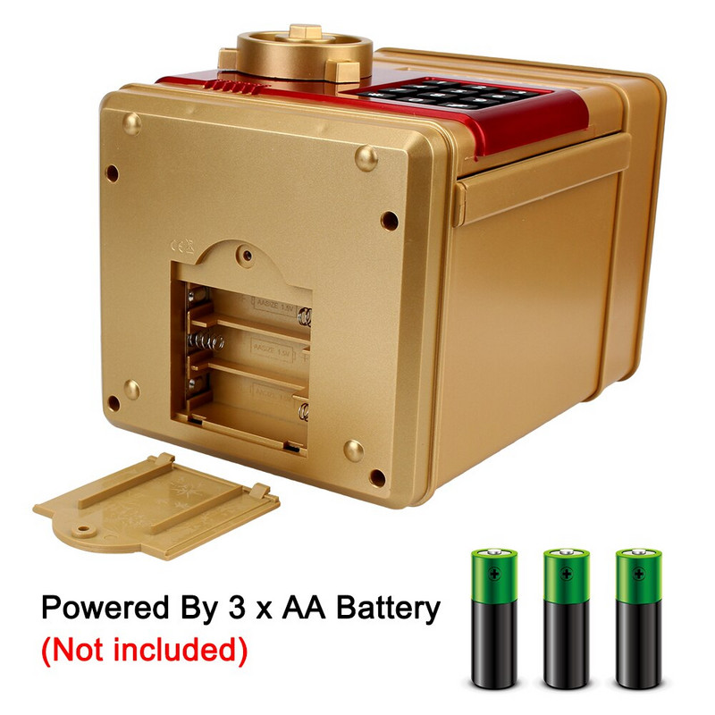 Автоматичен депозит Подарък за деца Електронна касичка Автоматично превъртане Хартия Банкнота Банкомат Парола Кутии за пари Парични монети Кутия за спестяване