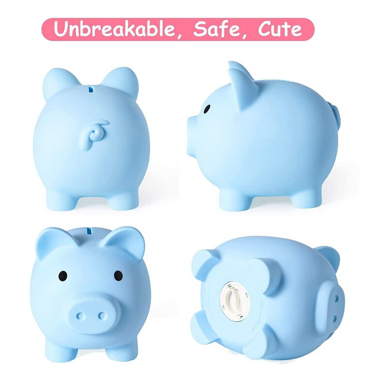 Pușculiță mare, bancă de bani din plastic indestructibil, bancă de monede pentru fete și băieți, cadouri practice pentru ziua de naștere