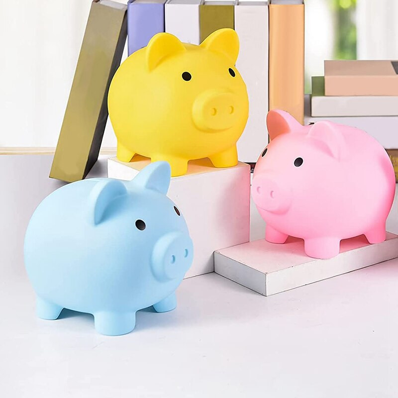 Pușculiță mare, bancă de bani din plastic indestructibil, bancă de monede pentru fete și băieți, cadouri practice pentru ziua de naștere