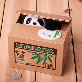 Cat Panda Κλέβει Κέρματα Κουτιά με χρήματα Αυτόματη Κουμπαράς Κουμπαράς Κουμπαράς Χρημάτων Κουτί αποθήκευσης νομισμάτων Παιδιά Δώρα γενεθλίων για παιδιά