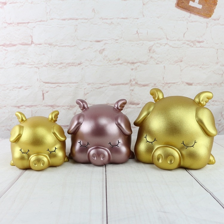 Didelis auksinis kiaulės banknotas Pinigų dėžutė Kiaulės metų talismanas Laimingos kiaulės kūdikio gimtadienio dovana Piggy Bank namų dekoravimas