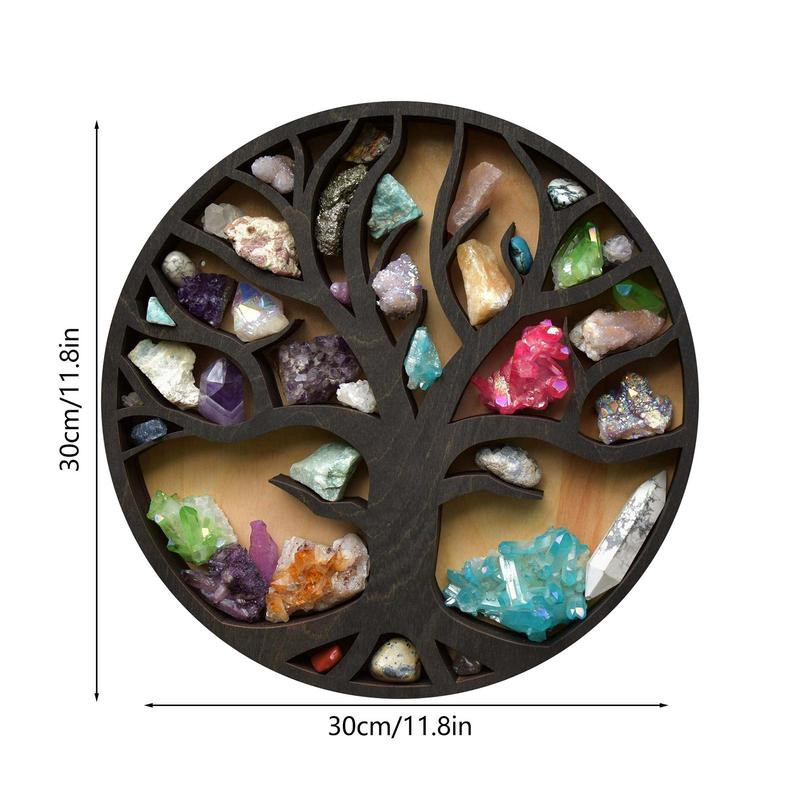 Kristálykő-kijelző állvány Életfa Kristálypolc-kijelző állvány otthoni irodai falipolcokhoz Kristálytartó kövekhez