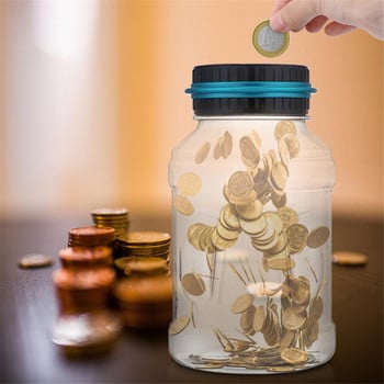 1,5L Euro Piggy Bank Counter Coun Ηλεκτρονική ψηφιακή ψηφιακή LCD μέτρηση νομισμάτων Κουτί εξοικονόμησης χρημάτων Βάζο Κέρματα Τράπεζα USD Λίρα κατάθεση χρημάτων