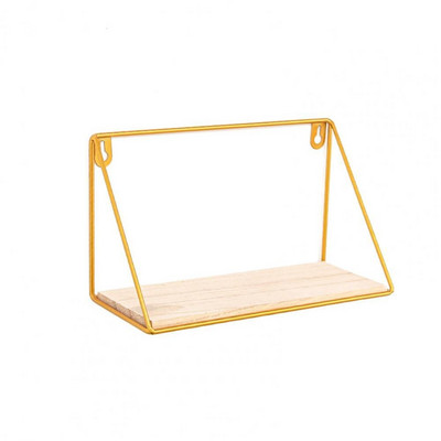 Dekoratív fali polc Hosszú élettartamú falra szerelhető fa vas szög nélküli fali tároló állvány Fényképkeret Vitrin polc nappaliba