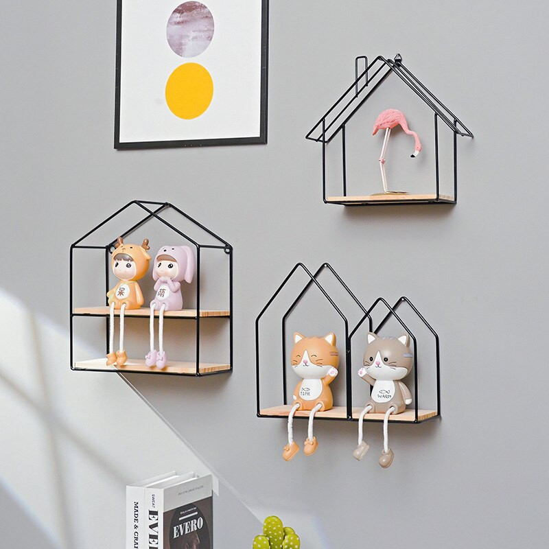 Háztartási kellékek Dekoratív fali párkányok Polcok könyvekhez a falon Hálószoba sarokpolc virágokhoz Frame Nordic Home Dekoráció