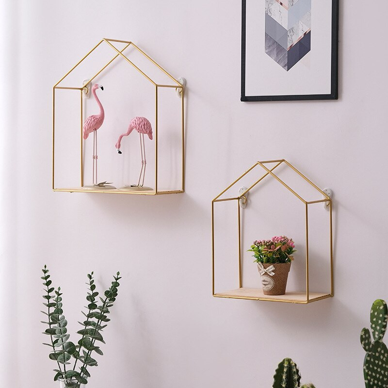 Háztartási kellékek Dekoratív fali párkányok Polcok könyvekhez a falon Hálószoba sarokpolc virágokhoz Frame Nordic Home Dekoráció