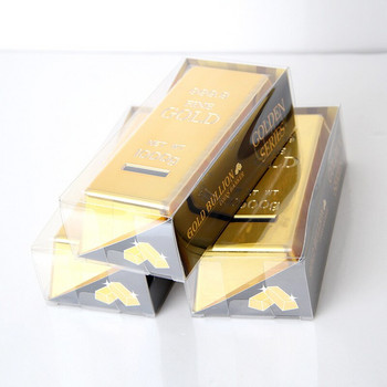 Creative ABS Gold Bullion Bar Piggy Bank Ψεύτικη θήκη για κέρματα από τούβλα από χρυσό Κουτί εξοικονόμησης χρημάτων για παιδιά Παιδικά δώρα γενεθλίων