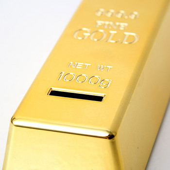 Creative ABS Gold Bullion Bar Piggy Bank Ψεύτικη θήκη για κέρματα από τούβλα από χρυσό Κουτί εξοικονόμησης χρημάτων για παιδιά Παιδικά δώρα γενεθλίων