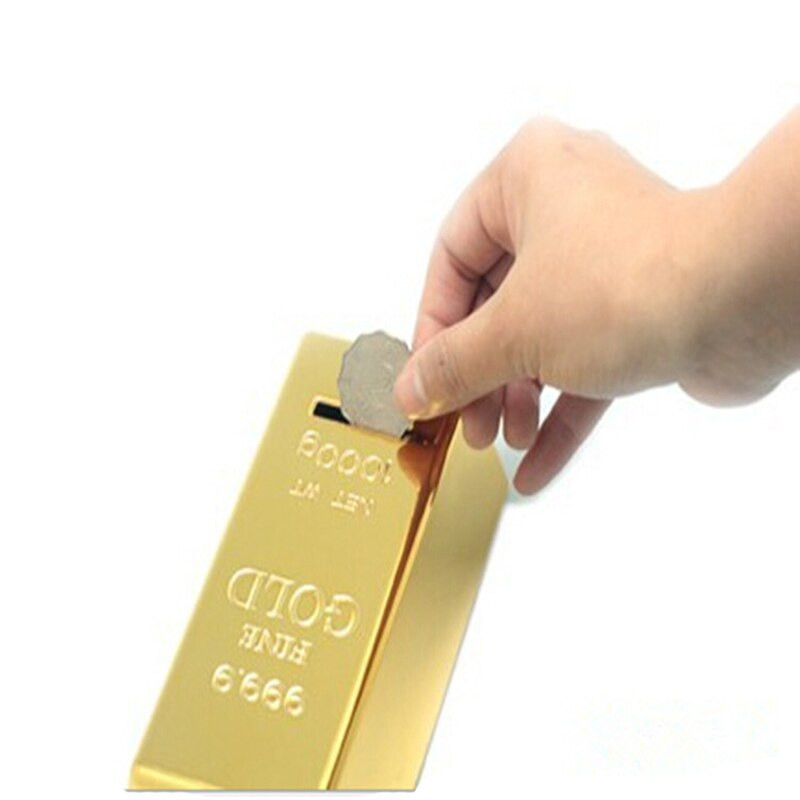 Kreativna kasica prasica s zlatnim polugama od ABS-a Lažna kutija za novčiće od cigle Štedljiva kutija za djecu, dječji rođendanski darovi