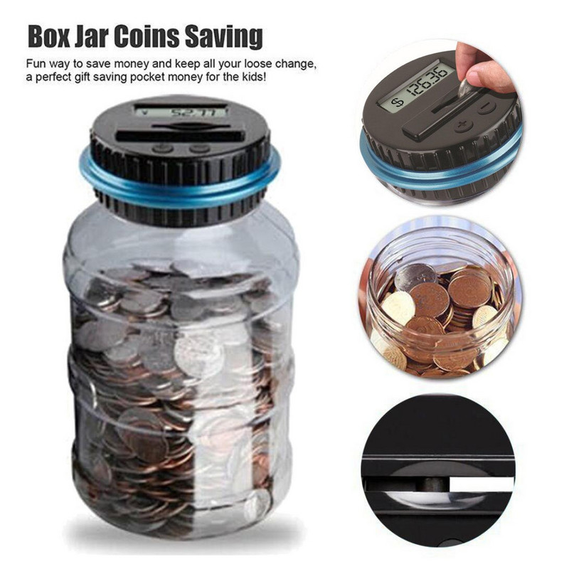 Piggy Bank pult érme Elektronikus digitális LCD számláló érme takarékdoboz tégely érmék tárolódoboz Usd euró Gbp pénz