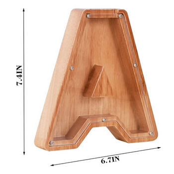 Касичка с двадесет и шест писма Касичка за монети Кутия за спестяване на пари Занаяти Буркан за монети Кутия за съхранение Диспенсър Орнамент Декор за дома