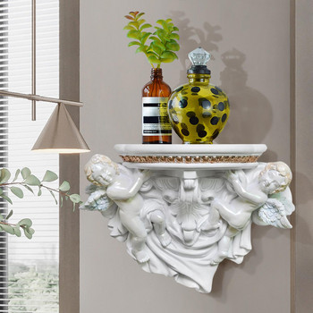 Скулптурно произведение на изкуството за декорация на стенен рафт за декорация на стена за офис и домашен декор Баня