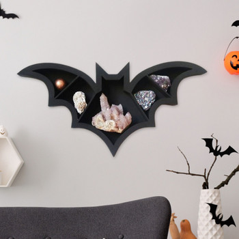 Ράφι νυχτερίδας Ράφι φέρετρο Κρυστάλλινο ράφι Spooky πλωτά ράφια Goth διακόσμηση Ράφι για νυχτερίδες Ράφι κουζίνας Υπνοδωμάτιο Διακόσμηση τοίχου