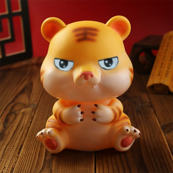 Laughing Tiger Piggy Bank Coin Box Βάζο εξοικονόμησης χρημάτων 2022 Συλλεκτικό δώρο για παιδιά με κινέζικο ζωδιακό διακοσμητικό τίγρης