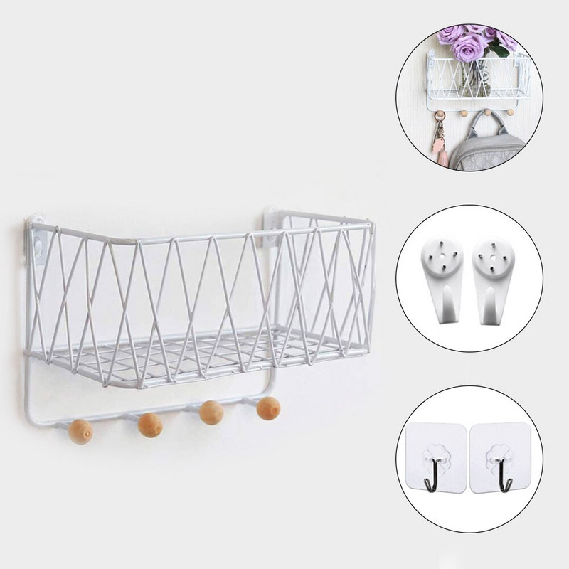 Montirani ukrasi za dom Stalak za pohranu Držač ključeva Zidna kuka Nordijsko minimalistička zidna polica od kovanog željeza