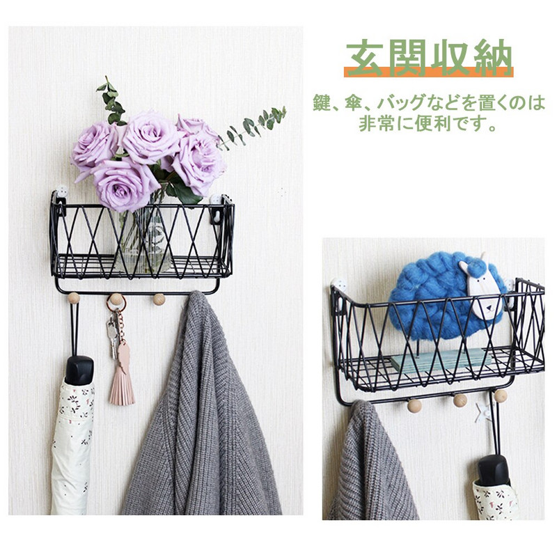 Montirani ukrasi za dom Stalak za pohranu Držač ključeva Zidna kuka Nordijsko minimalistička zidna polica od kovanog željeza