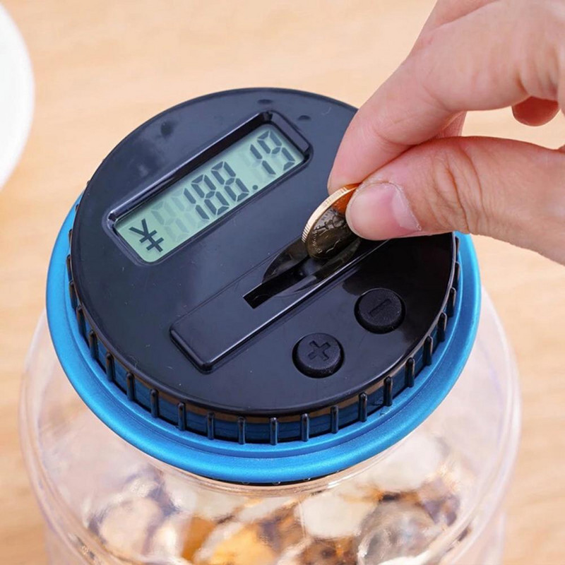 Elektronikus számláló malacpersely intelligens digitális LCD pénzszámláló üveg érme takarékdoboz amerikai dollár euró font Kanada számára