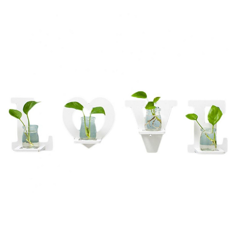 4 buc HOME LOVE Scrisoare pentru agățat pe perete Suport de depozitare pentru plante în ghiveci pentru raft Decor pentru cameră
