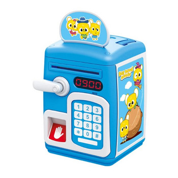Παιχνίδι Piggy Bank για παιδί, Προσομοίωση Δακτυλικών αποτυπωμάτων/Ηλεκτρονικού Κωδικού Χρηματοκιβωτίου ΑΤΜ Τράπεζα, Auto Paper Money Scroll Bank Coin