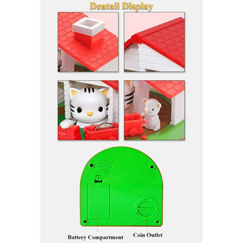 Κουμπαράς για παιδιά, Electronic Cat House Bank Coin Bank Cat & Mouse Τράπεζα χρημάτων που κλέβει αυτόματα κουτί χρημάτων Ταμιευτήριο