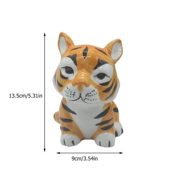 1Pc Zodiac Tiger Στολίδι Κεραμικό Money Box Lovely Piggy Bank Fortune Tiger Στολίδι για διακόσμηση γραφείου