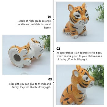 1Pc Zodiac Tiger Στολίδι Κεραμικό Money Box Lovely Piggy Bank Fortune Tiger Στολίδι για διακόσμηση γραφείου