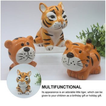 1Pc Zodiac Tiger Στολίδι Κεραμικό Money Box Lovely Piggy Bank Fortune Tiger Στολίδι για διακόσμηση γραφείου